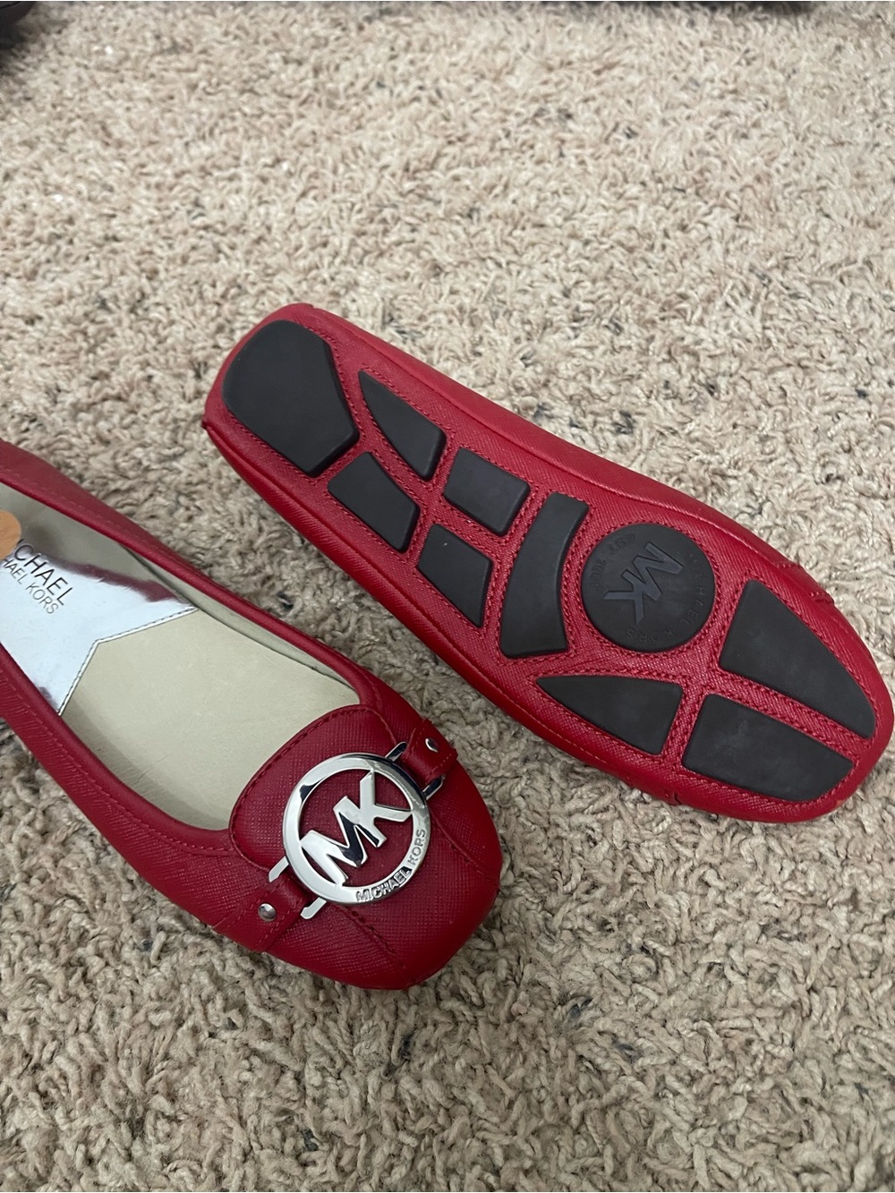 Michael Kors Fulton Red Flats- 7 - Picture 5 of 5
